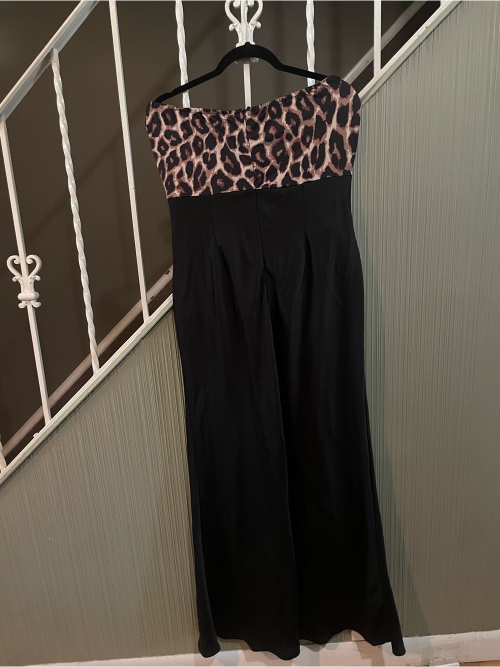 Print Colorblock Black Maxi Dress XL Party Night Out